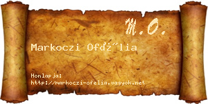 Markoczi Ofélia névjegykártya